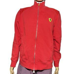 Ferrari Puma Scuderia Red Track Jacket Men’s XL Full Zip F1 Racing Logo EUC